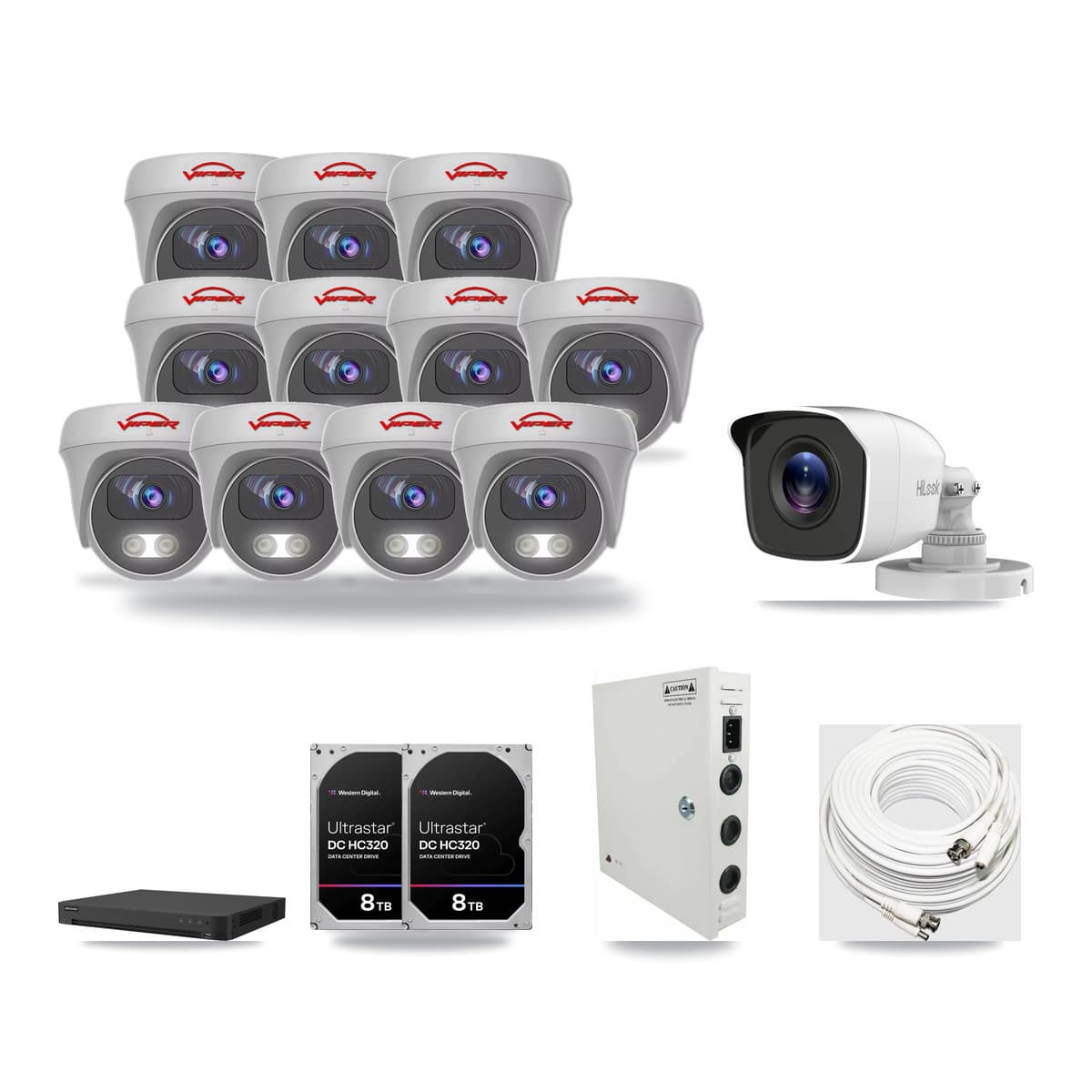 32-Channel 4MP – 5MP CCTV Kit — 1 4MP Bullet + 11 5MP Cameras + 2× 8TB Recording - Image 1