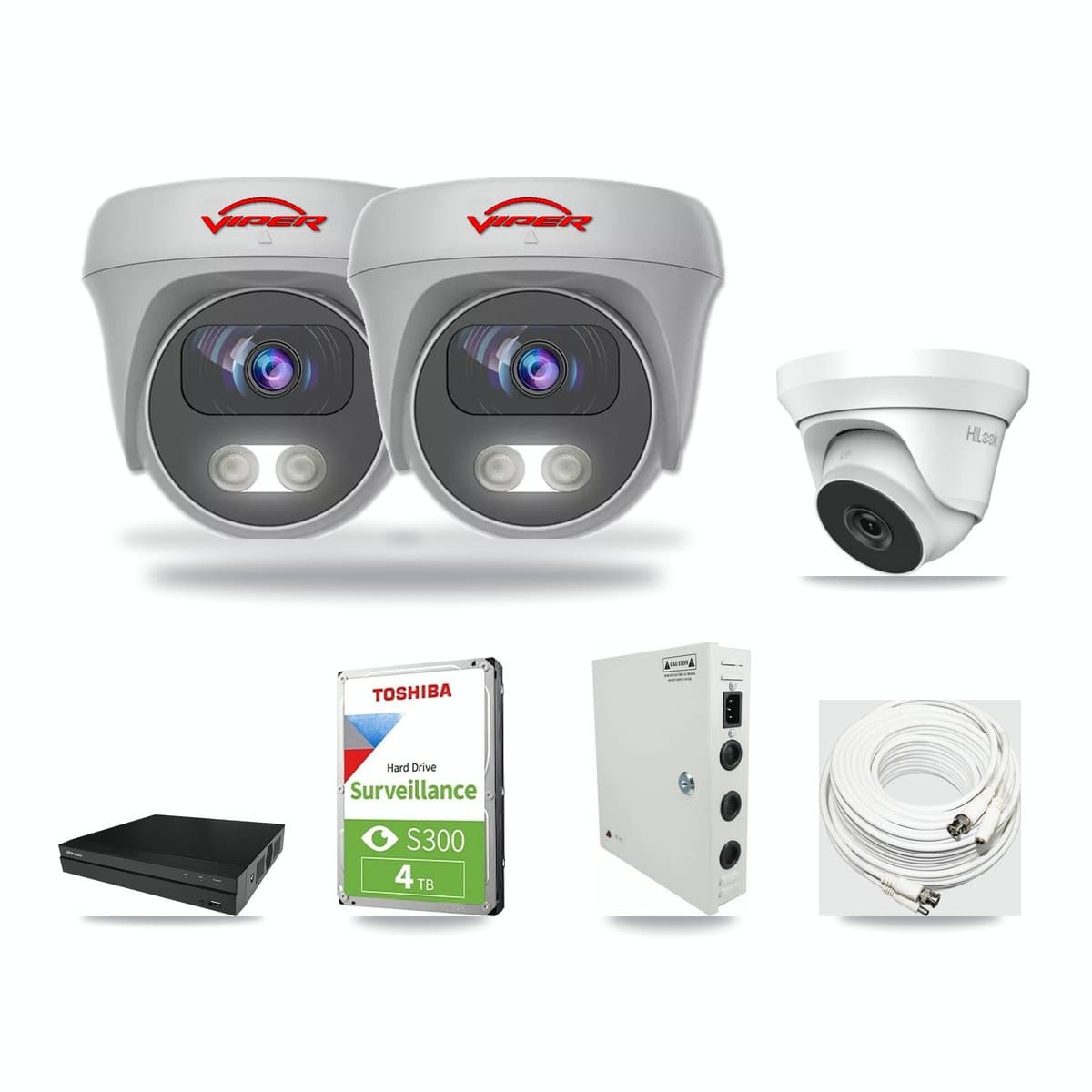 8-Channel 4MP – 5MP CCTV Kit — 1 4MP Turret + 2 5MP Cameras + 4TB Recording - Image 1