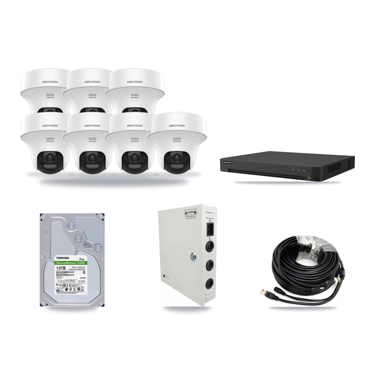 Hikvision 16-Channel 5MP CCTV Kit — 7 DS-2CE70K0T Turret Cameras + 10TB Recording - Image 1