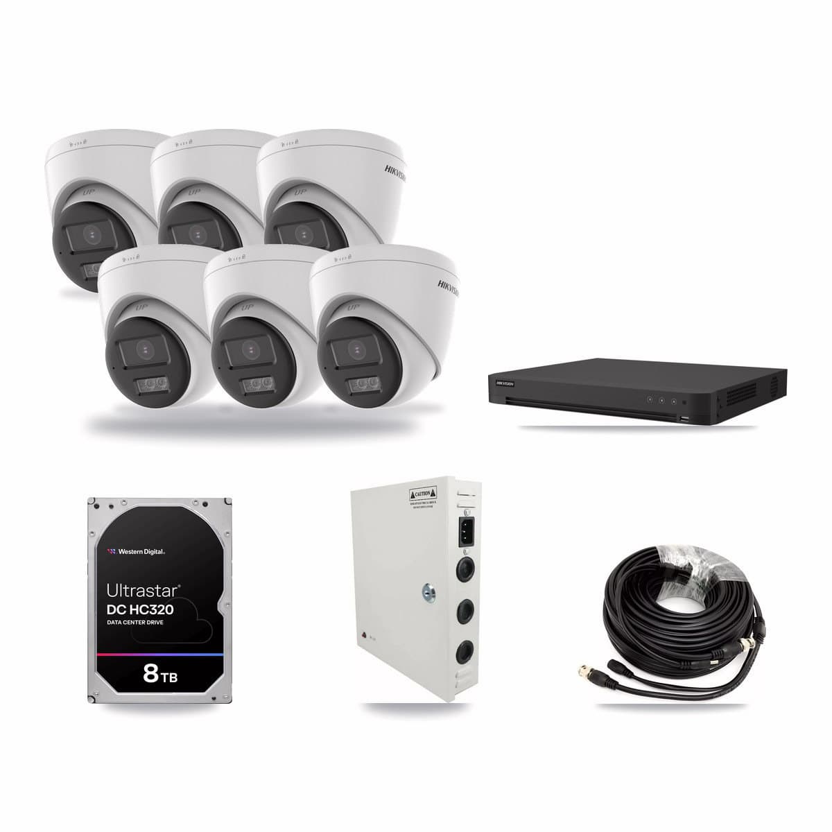 Hikvision 32-Channel 5MP CCTV Kit — 6 DS-2CE78K0T Turret Cameras + 8TB Recording - Image 1
