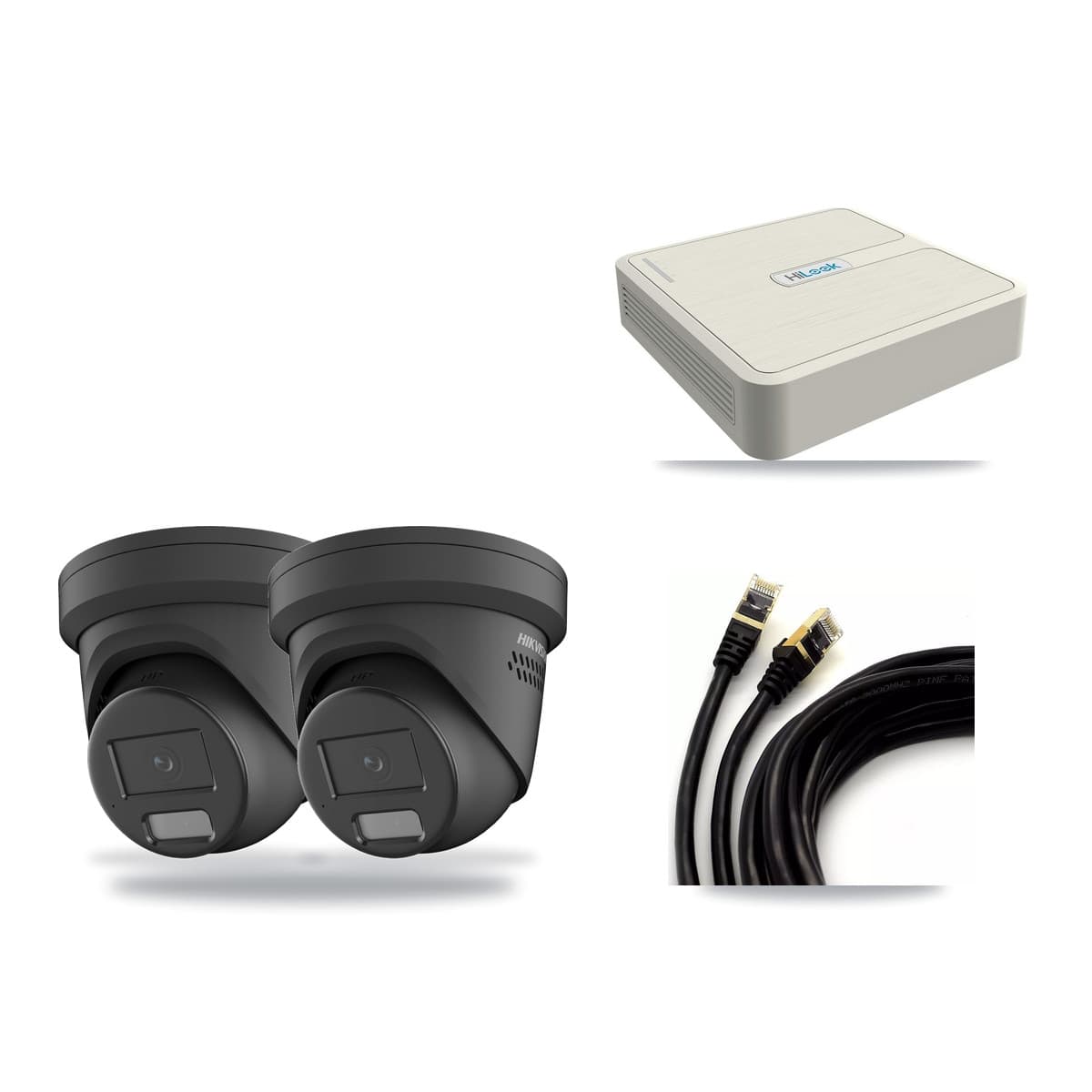 Hikvision & HiLook 8-Channel 4MP CCTV Kit — 2 Turret Cameras + 3TB Recording - Image 1