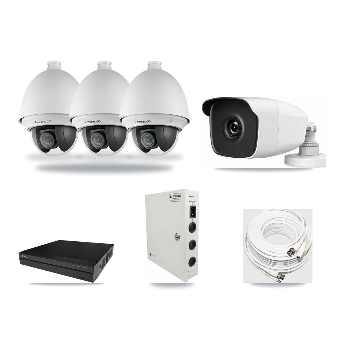 8-Channel 2MP – 3MP CCTV Kit — 3 2MP PTZ + 1 3MP Bullet Cameras + 3TB Recording (PXD-5208AN Recorder) - Image 1