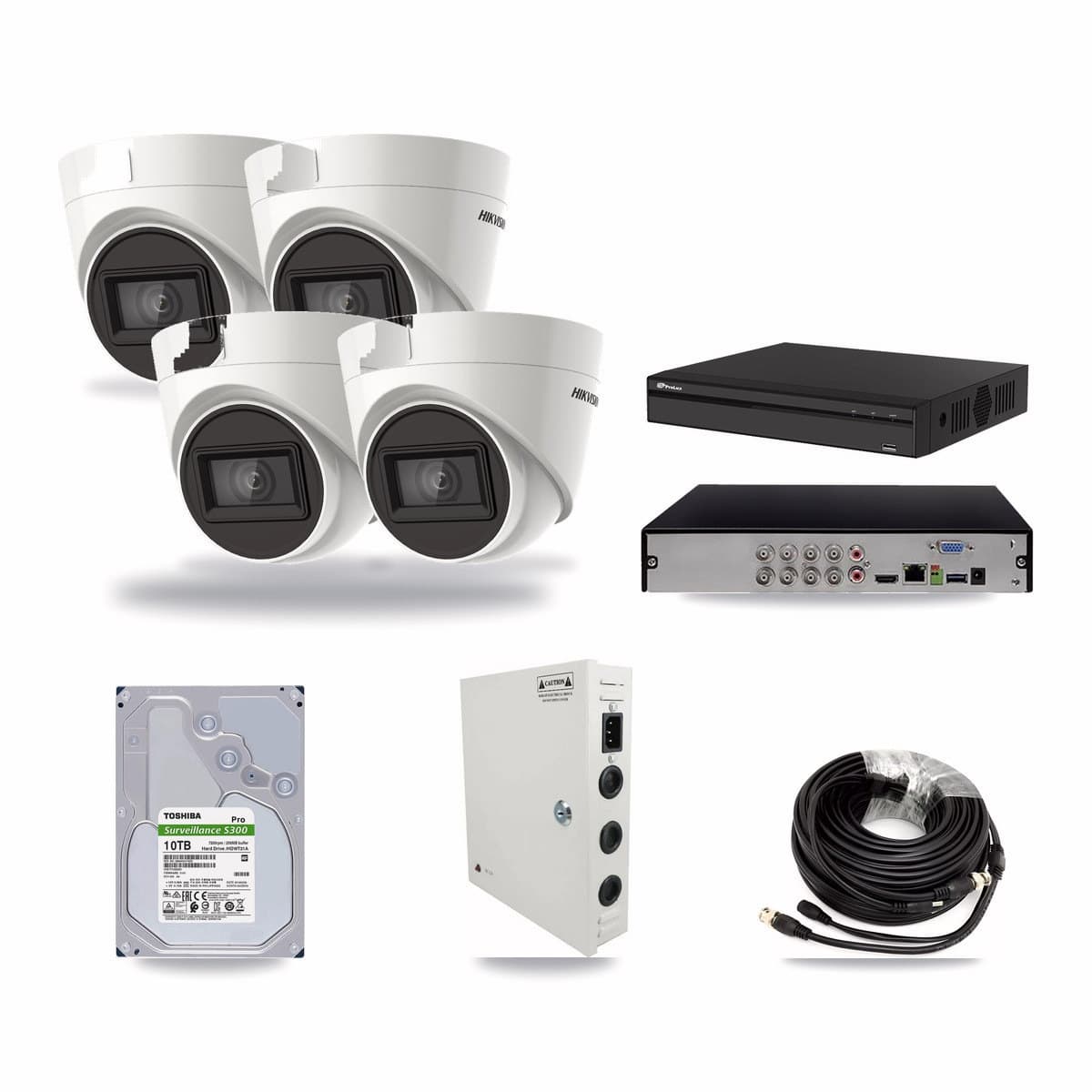 Hikvision & Prolux 8-Channel 4K CCTV Kit — 4 Turret Cameras + 10TB Recording - Image 1