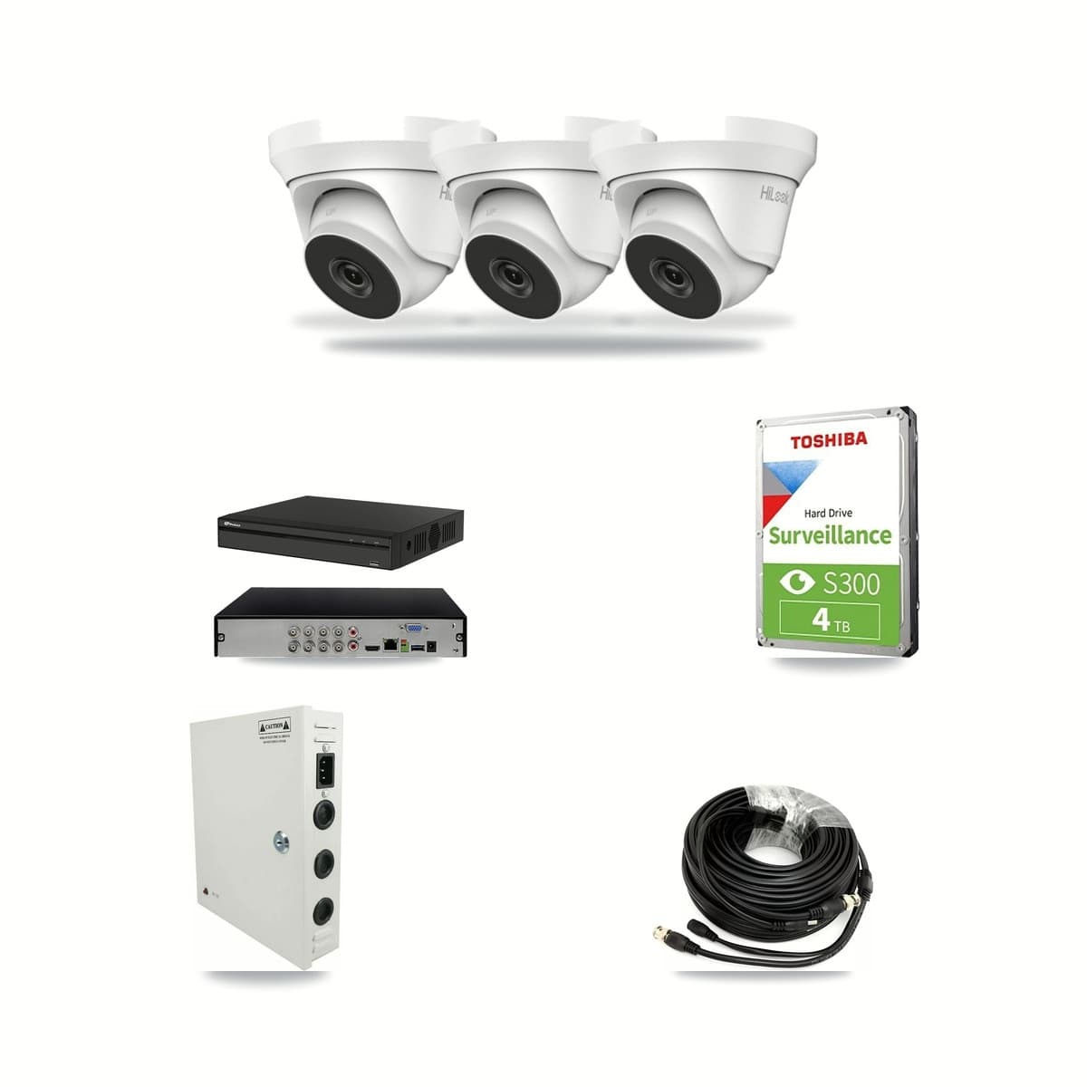 Prolux 8-channel CCTV kit: 3 cameras (3× 4MP Turret), 4TB hard drive