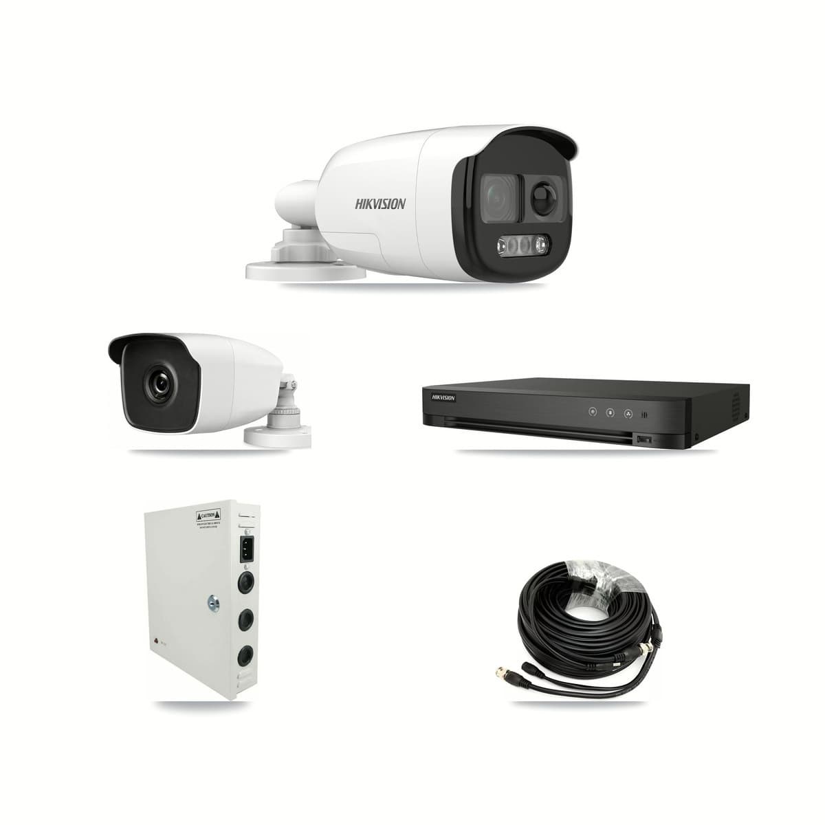 Hikvision & HiLook 4-Channel 3MP – 5MP CCTV Kit — 1 5MP + 1 3MP Bullet Cameras + 3TB Recording (IDS-7204HQHI Recorder) - Image 1