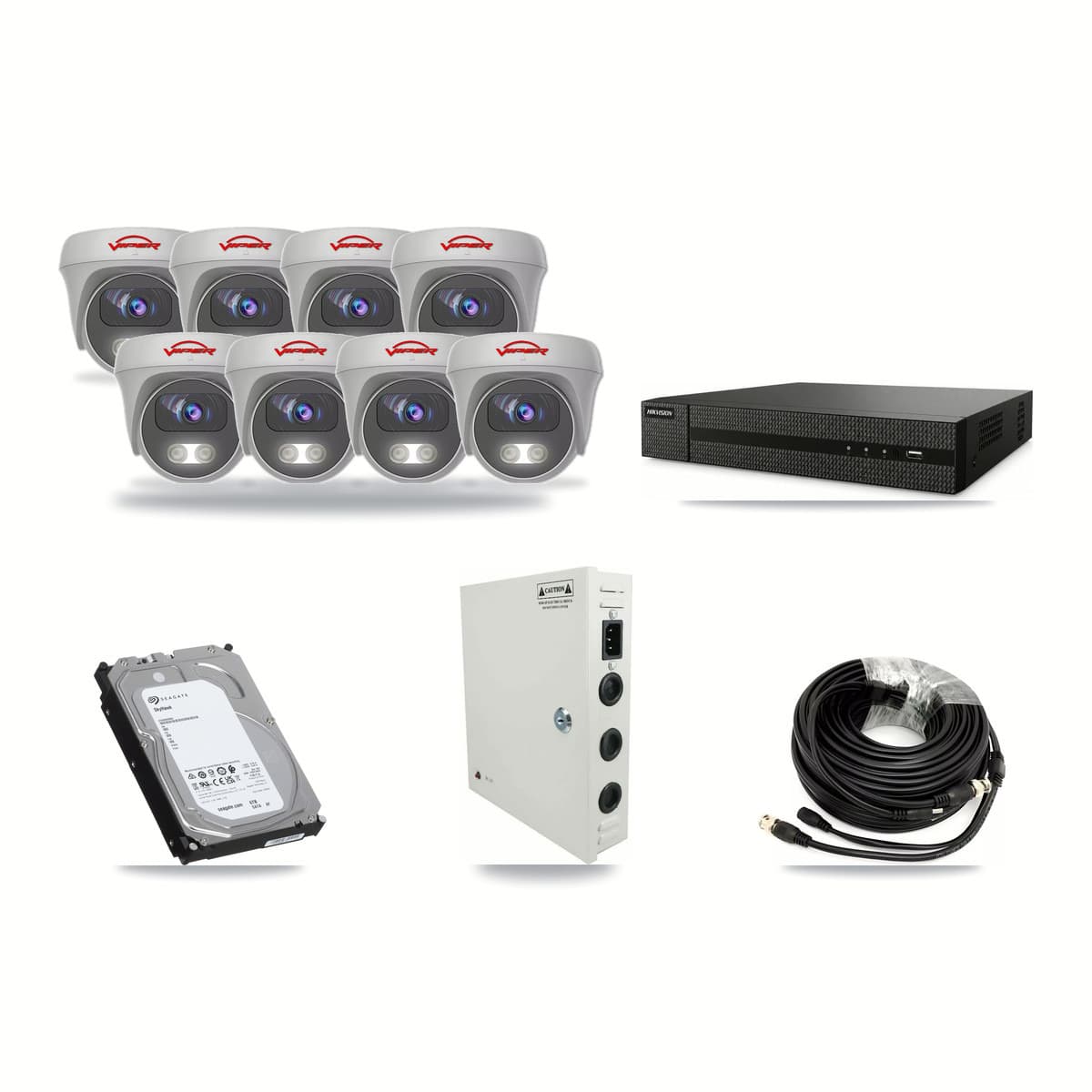 8-Channel 5MP CCTV Kit — 8 Viper Cameras + 6TB Recording - Image 1