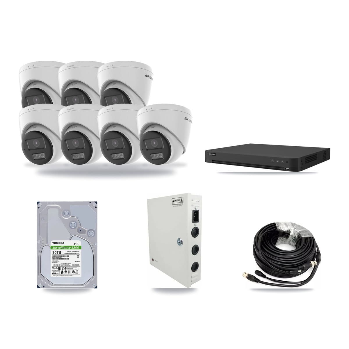 Hikvision 32-Channel 5MP CCTV Kit — 7 DS-2CE78K0T Turret Cameras + 10TB Recording - Image 1