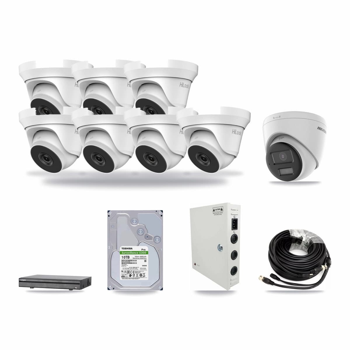 8-Channel 4MP – 4K CCTV Kit — 1 4K + 7 4MP Turret Cameras + 10TB Recording - Image 1
