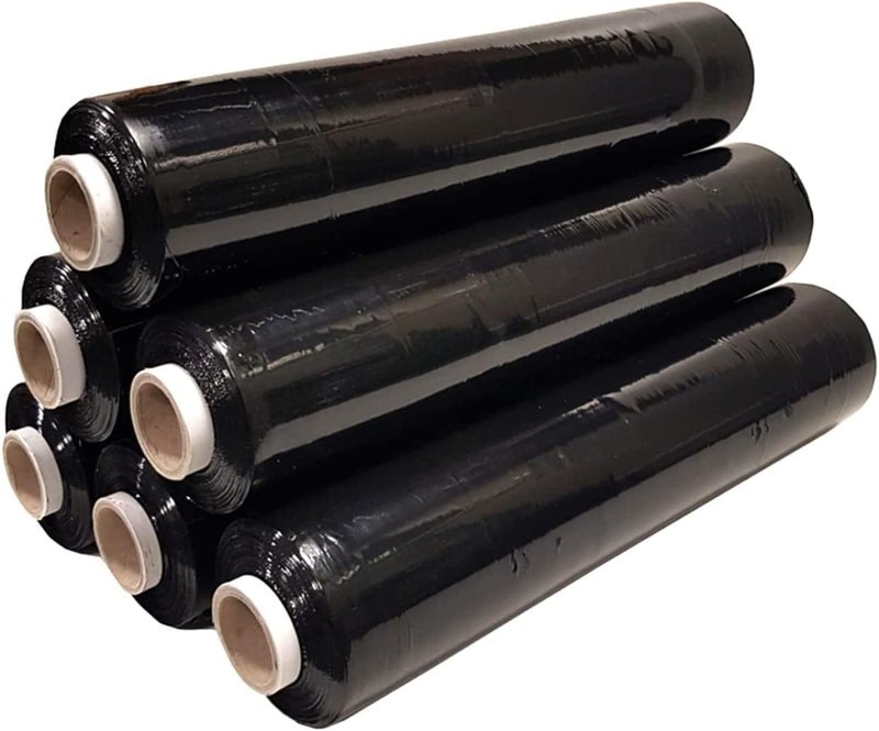 Black Heavy Duty Pallet Wrap Stretch Film 400mm x 250m 23 Micron - Single Roll