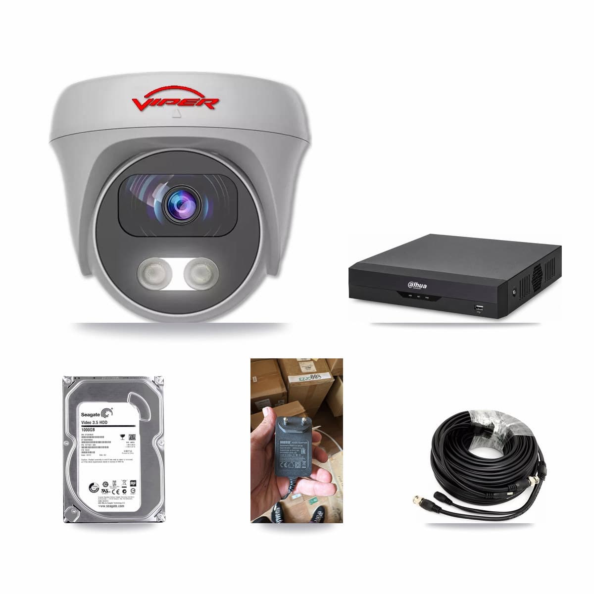 Dahua 4-channel CCTV kit: 1 camera (1× 5MP Camera), 1TB hard drive