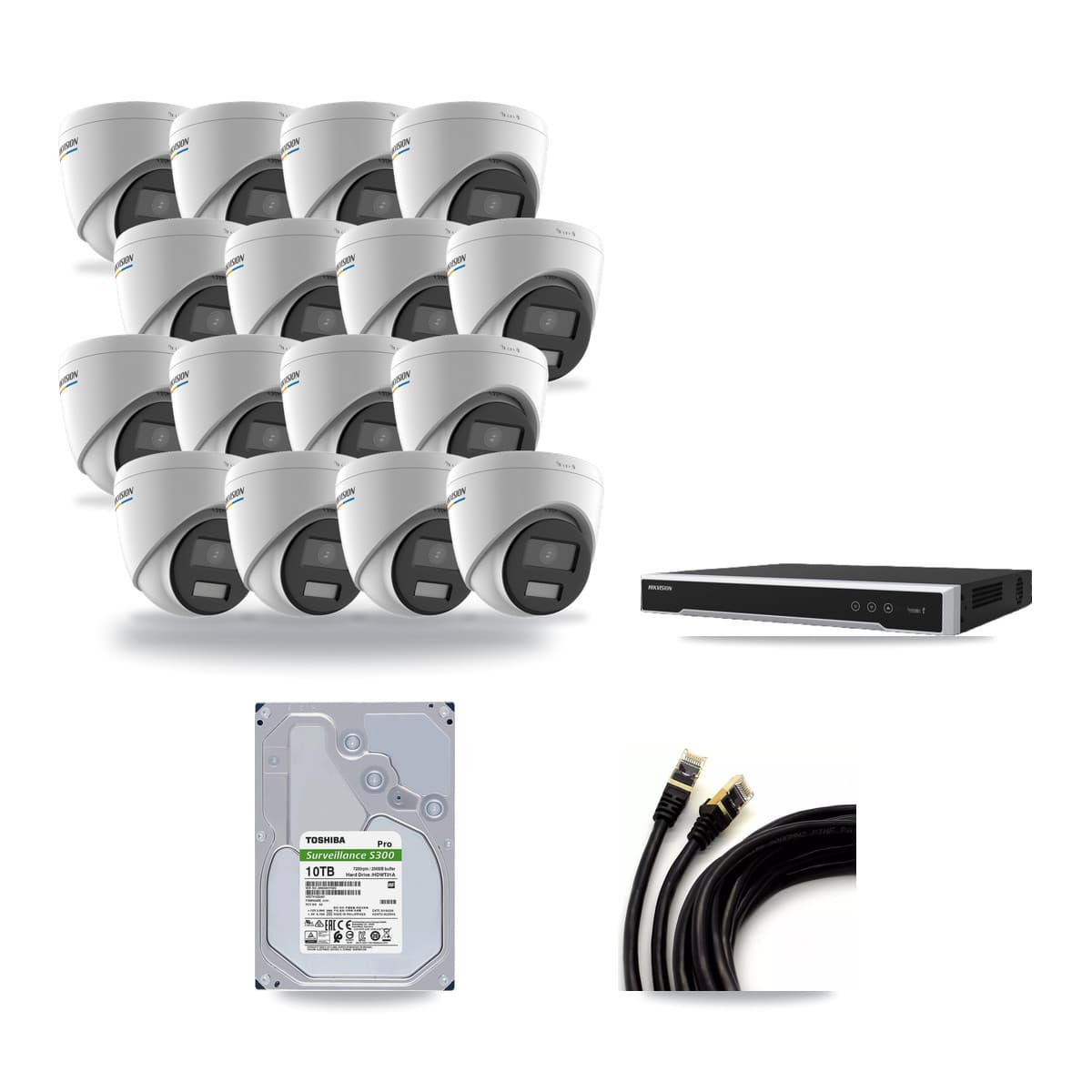 Hikvision 16-Channel 2MP CCTV Kit — 16 Turret Cameras + 10TB Recording - Image 1
