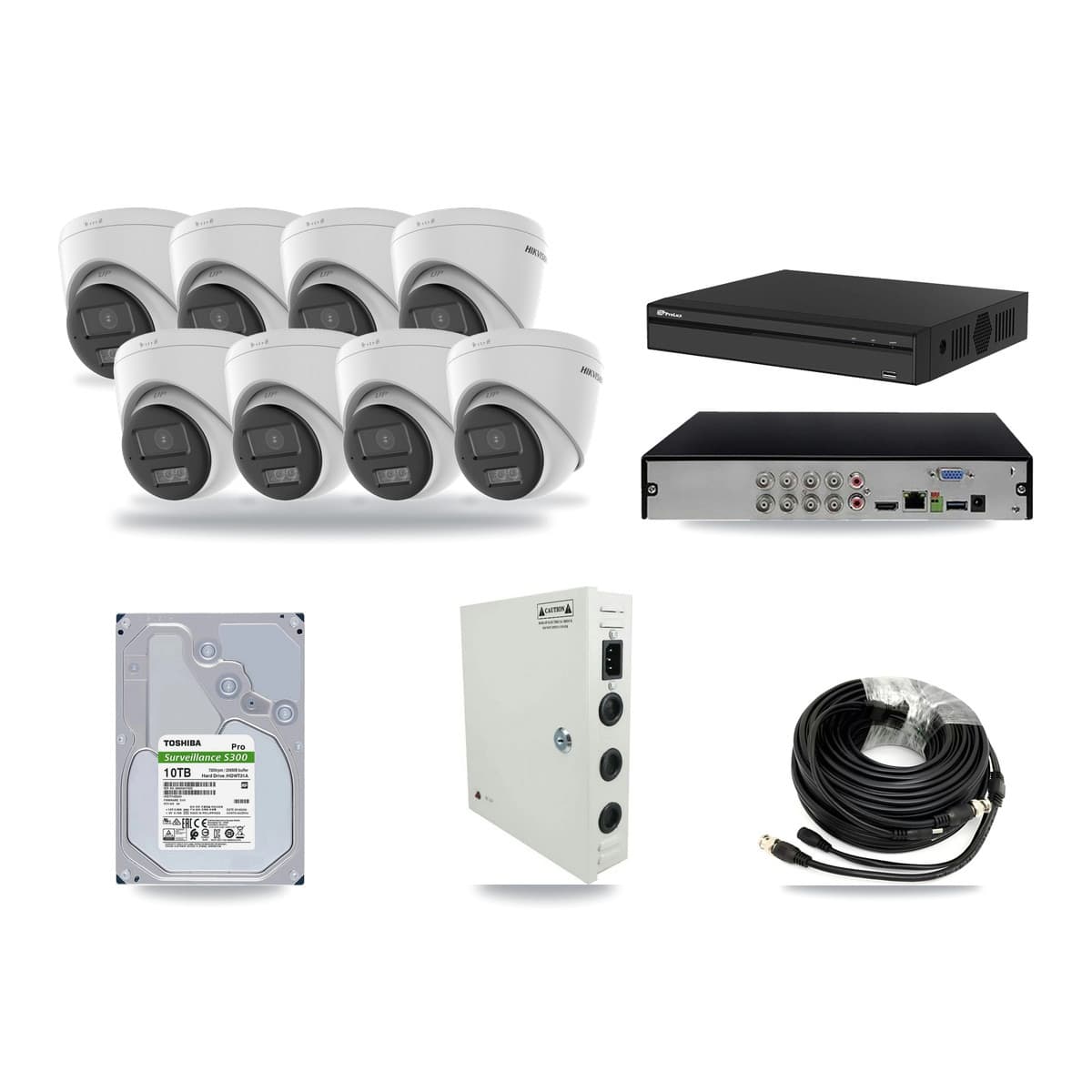 Hikvision & Prolux 8-Channel 5MP CCTV Kit — 8 DS-2CE78K0T Turret Cameras + 10TB Recording - Image 1