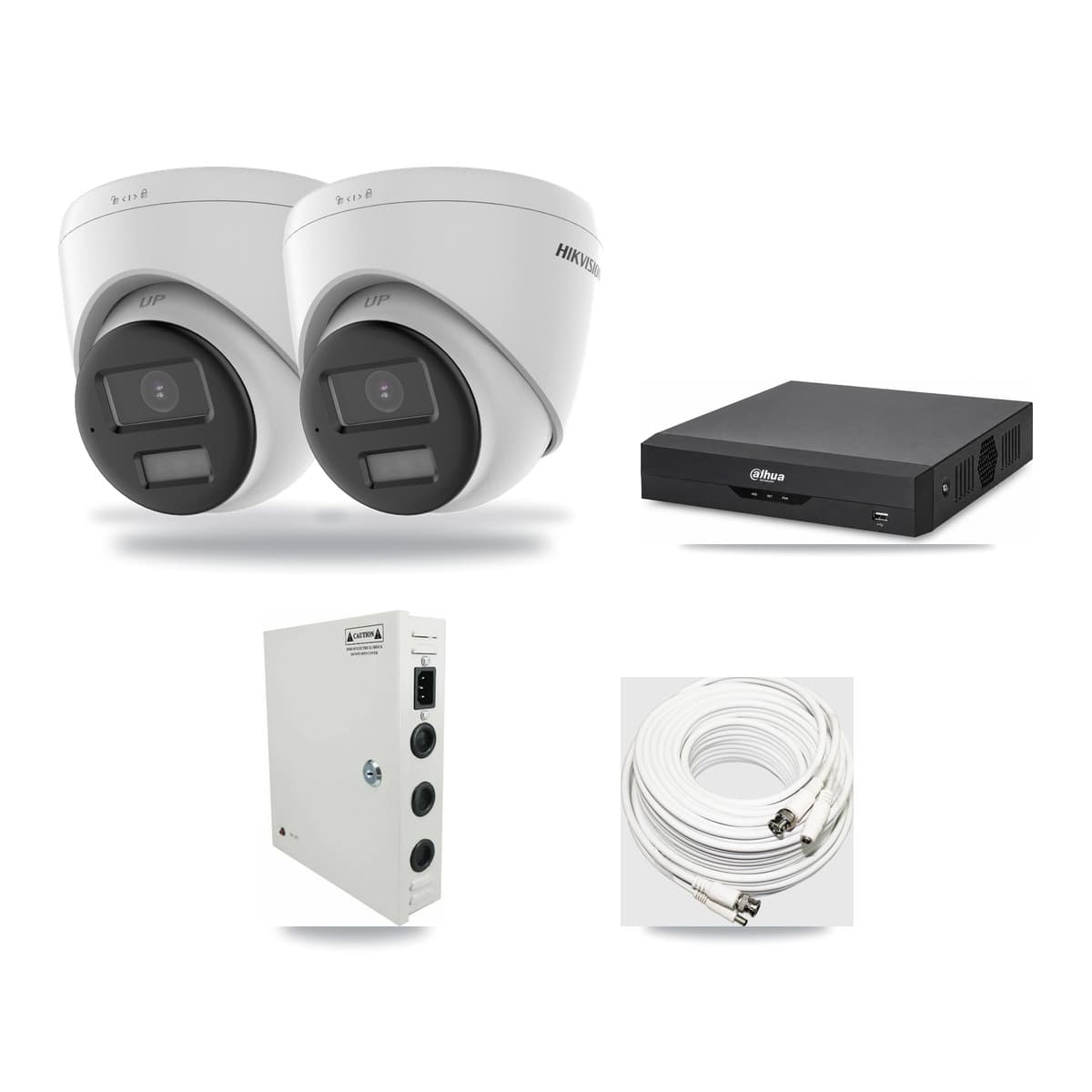 Hikvision & Dahua 4-Channel 5MP CCTV Kit — 1 DS-2CE78K0T + 1 DS-2CE78K0T Turret Cameras + 3TB Recording - Image 1