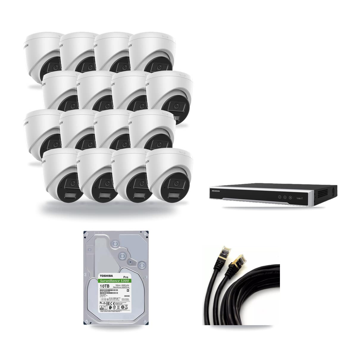 Hikvision 16-Channel 4MP CCTV Kit — 16 Turret Cameras + 10TB Recording - Image 1