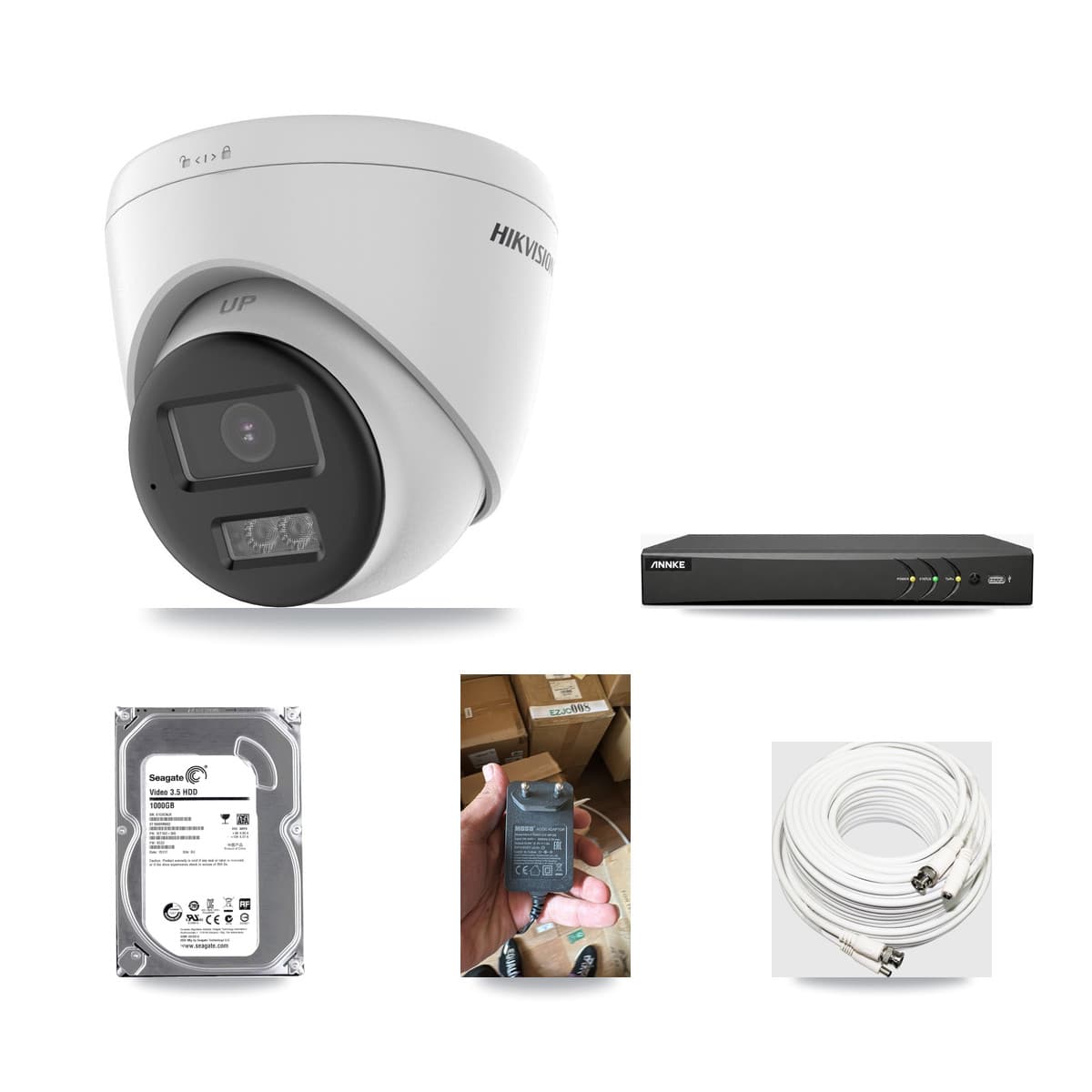 Hikvision & ANNKE 4-Channel 5MP CCTV Kit — 1 DS-2CE78K0T-LTS Turret Camera + 1TB Recording (AN-DV4-8MP-D941BB Recorder) - Image 1