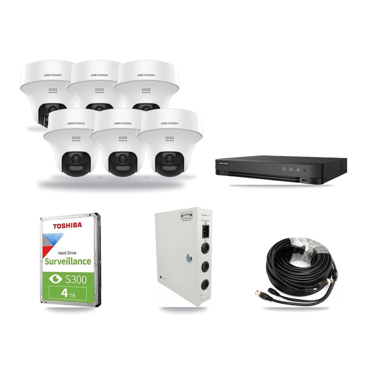 Hikvision 8-Channel 5MP CCTV Kit — 6 Turret Cameras + 4TB Recording - Image 1