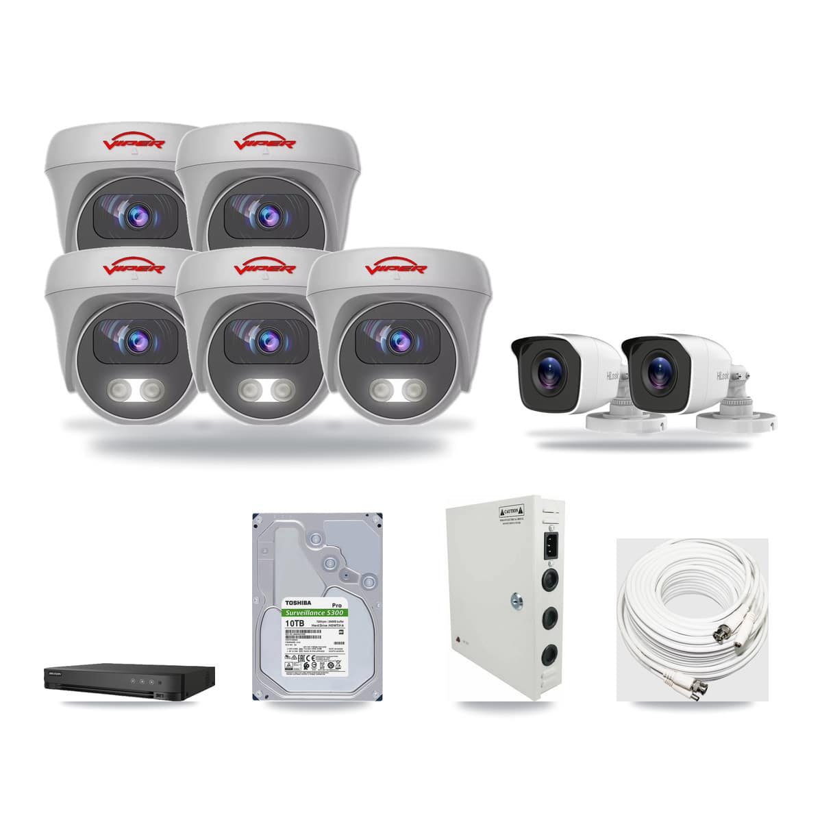 8-Channel 4MP – 5MP CCTV Kit — 2 4MP Bullet + 5 5MP Cameras + 10TB Recording - Image 1