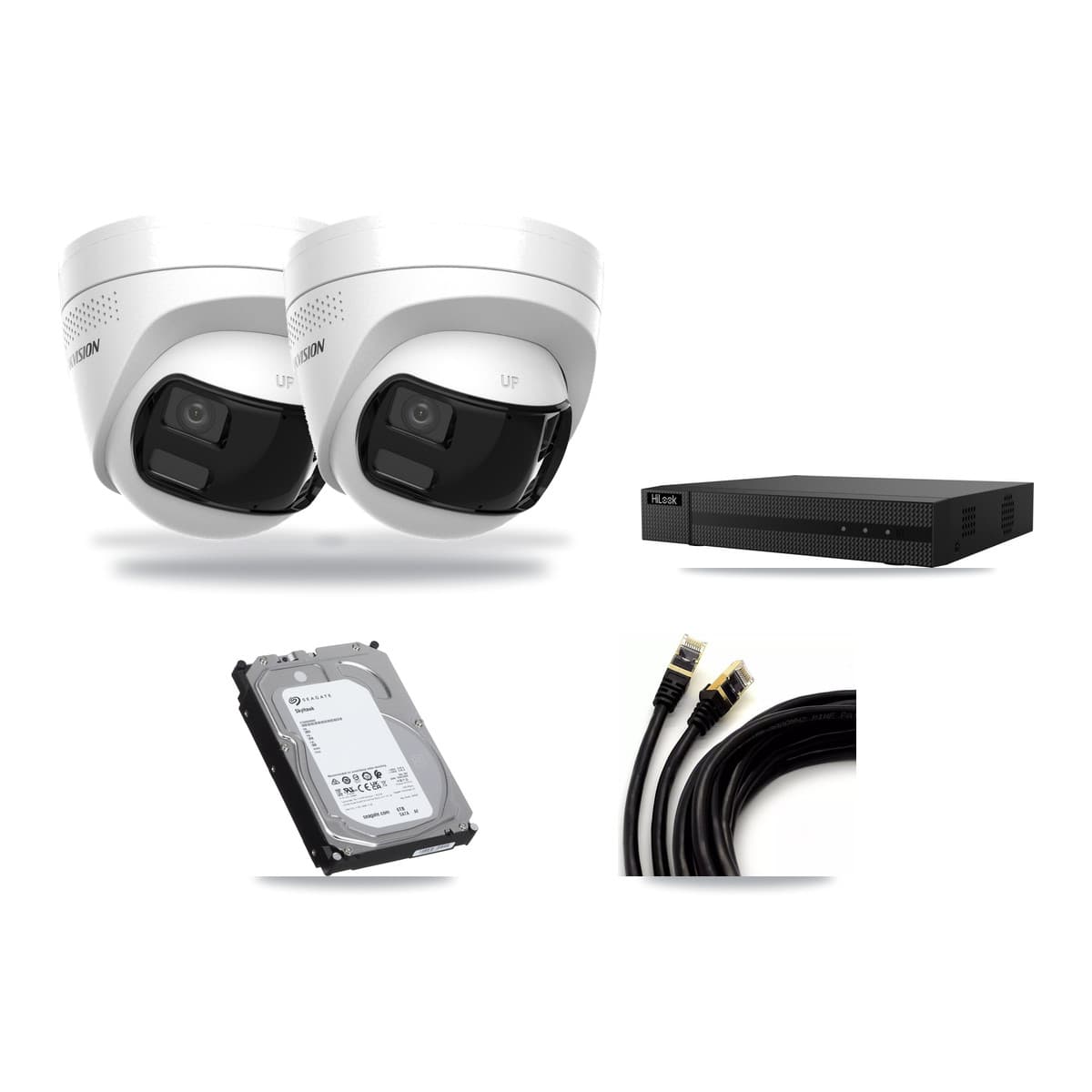 HiLook 8-Channel 4K CCTV Kit — 2 Turret Cameras + 6TB Recording - Image 1