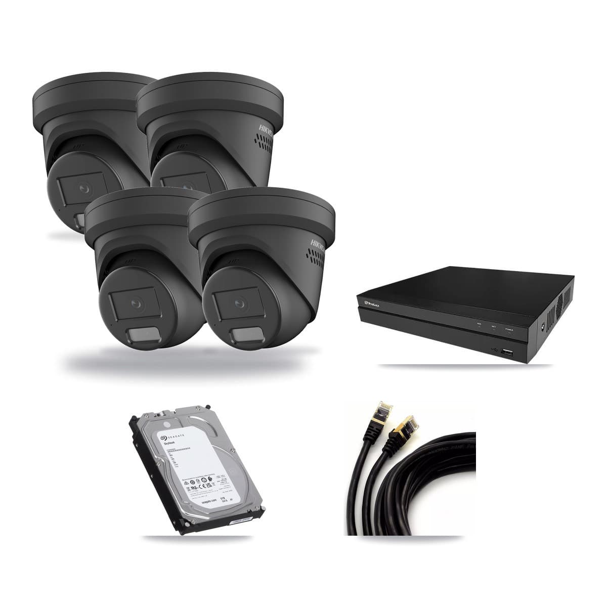 Prolux 8-channel CCTV kit: 4 cameras (4× 4MP Turret), 6TB hard drive