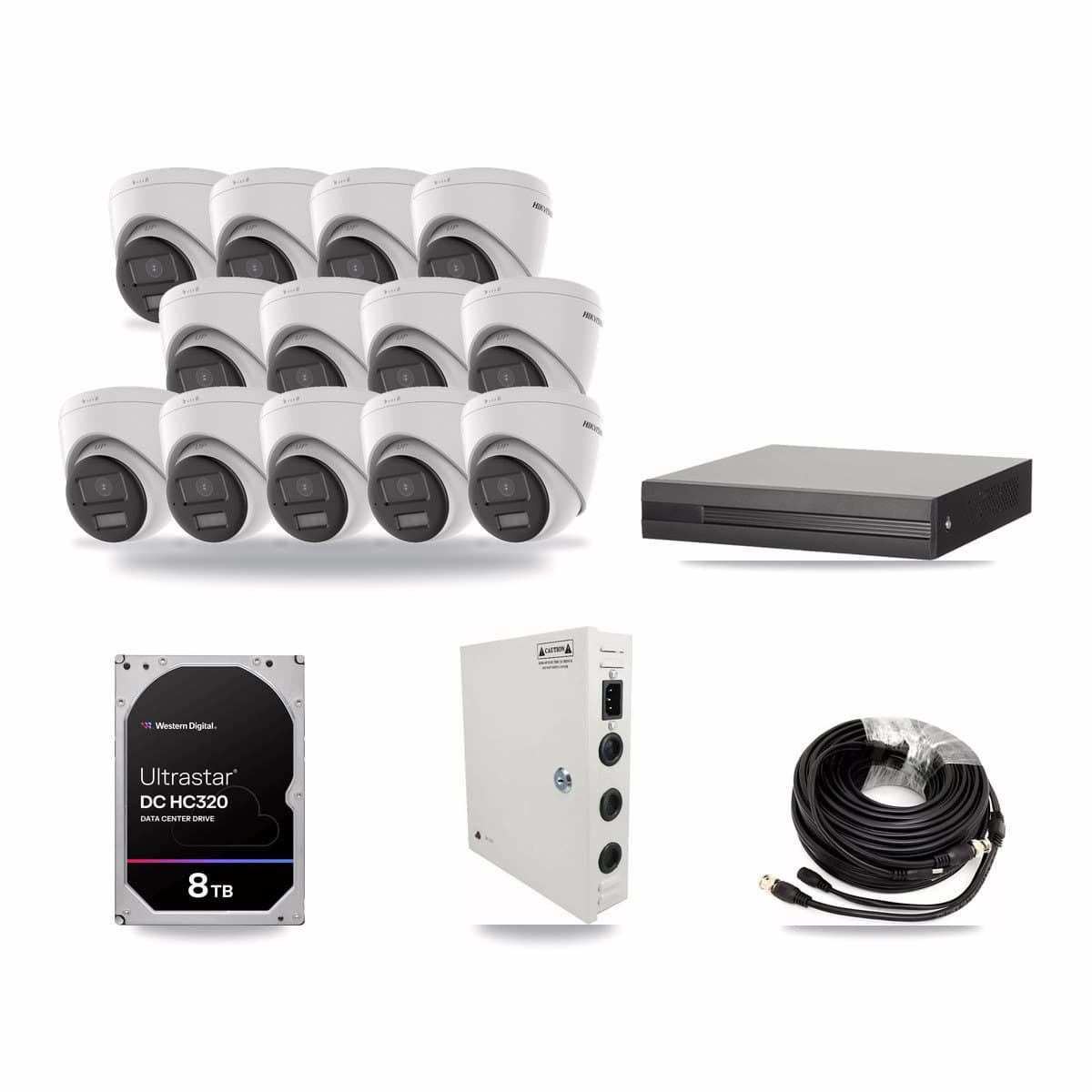 16-channel CCTV kit: 13 cameras (13× 5MP Turret), 8TB hard drive
