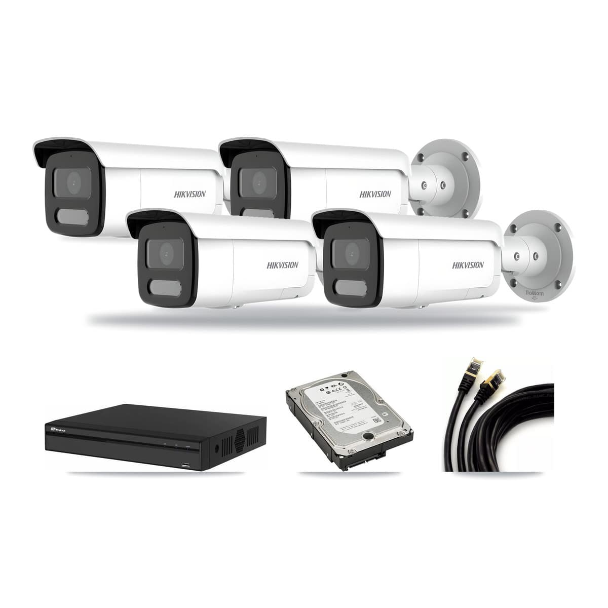 Hikvision & Prolux 4-Channel 4MP CCTV Kit — 4 Bullet Cameras + 5TB Recording - Image 1