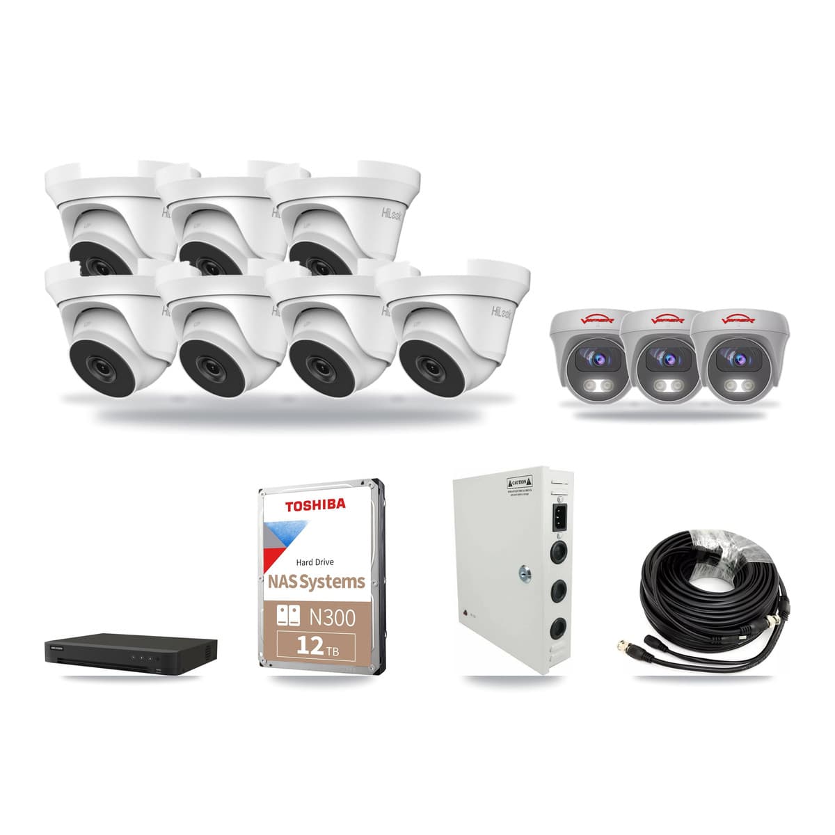 16-Channel 4MP – 5MP CCTV Kit — 7 4MP Turret + 3 5MP Cameras + 12TB Recording - Image 1