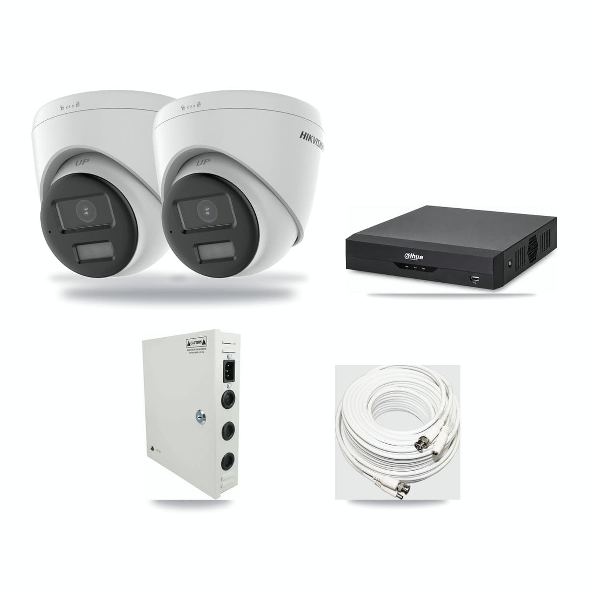 Hikvision & Dahua 4-Channel 4K CCTV Kit — 2 DS-2CE78U0T Turret Cameras + 6TB Recording - Image 1