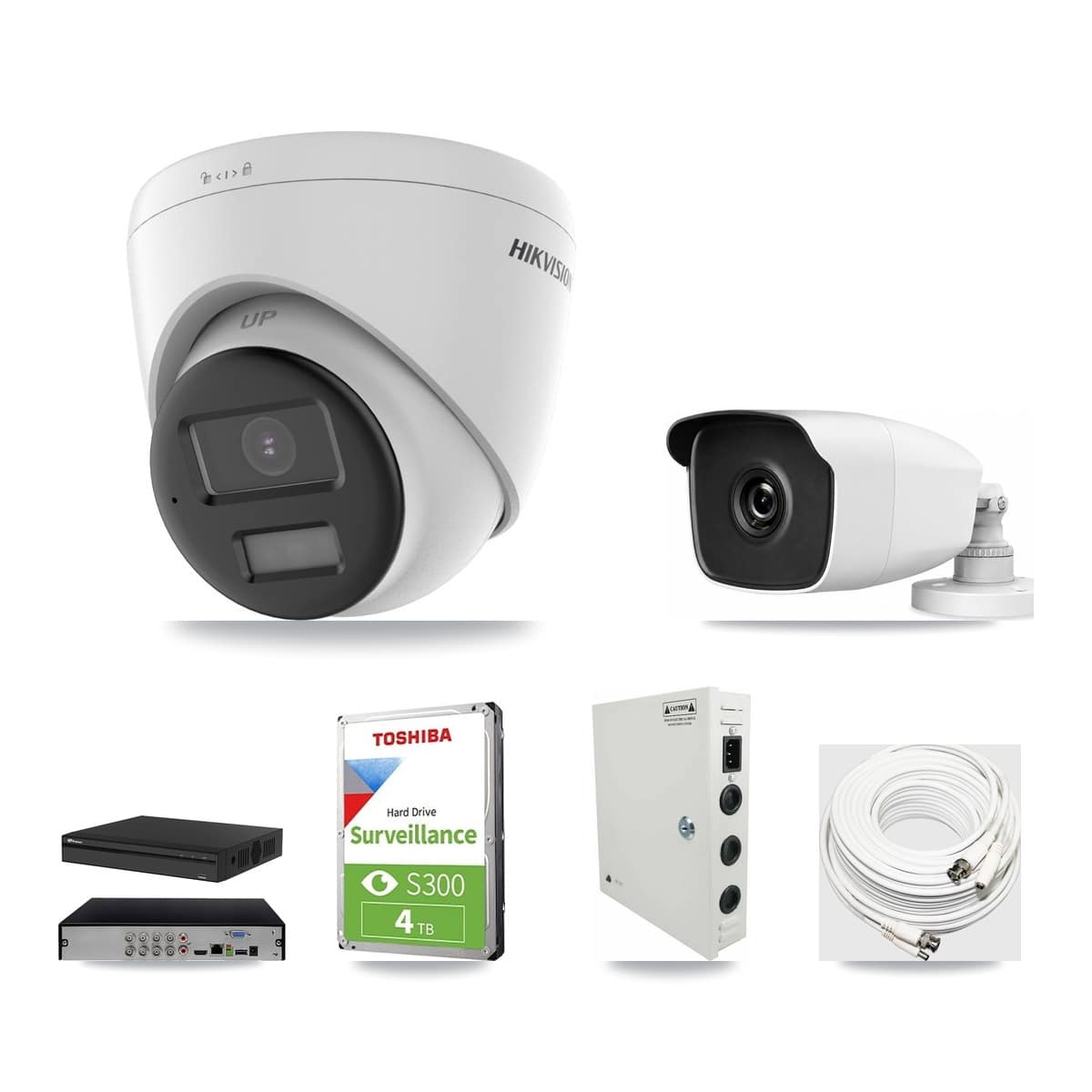 8-Channel 3MP – 4K CCTV Kit — 1 4K Turret + 1 3MP Bullet Cameras + 4TB Recording (PXD-5108HS Recorder) - Image 1