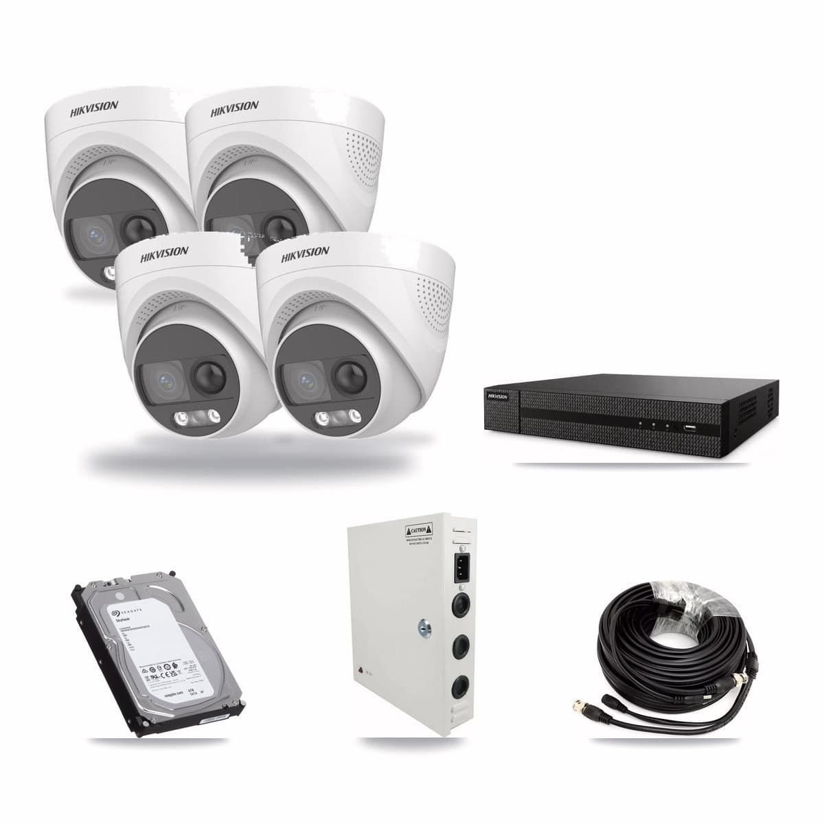 8-Channel 5MP CCTV Kit — 4 Hikvision Turret Cameras + 6TB Recording (DVR-8CH Recorder) - Image 1
