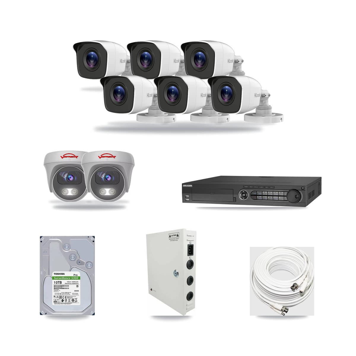 32-Channel 4MP – 5MP CCTV Kit — 6 4MP Bullet + 2 5MP Cameras + 10TB Recording - Image 1