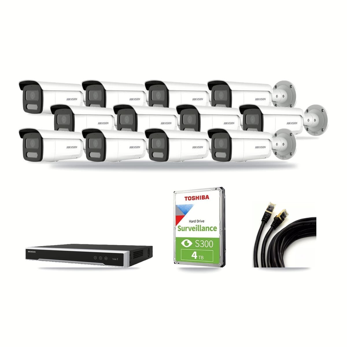 Hikvision 16-Channel 4MP CCTV Kit — 12 Bullet Cameras + 4TB Recording - Image 1