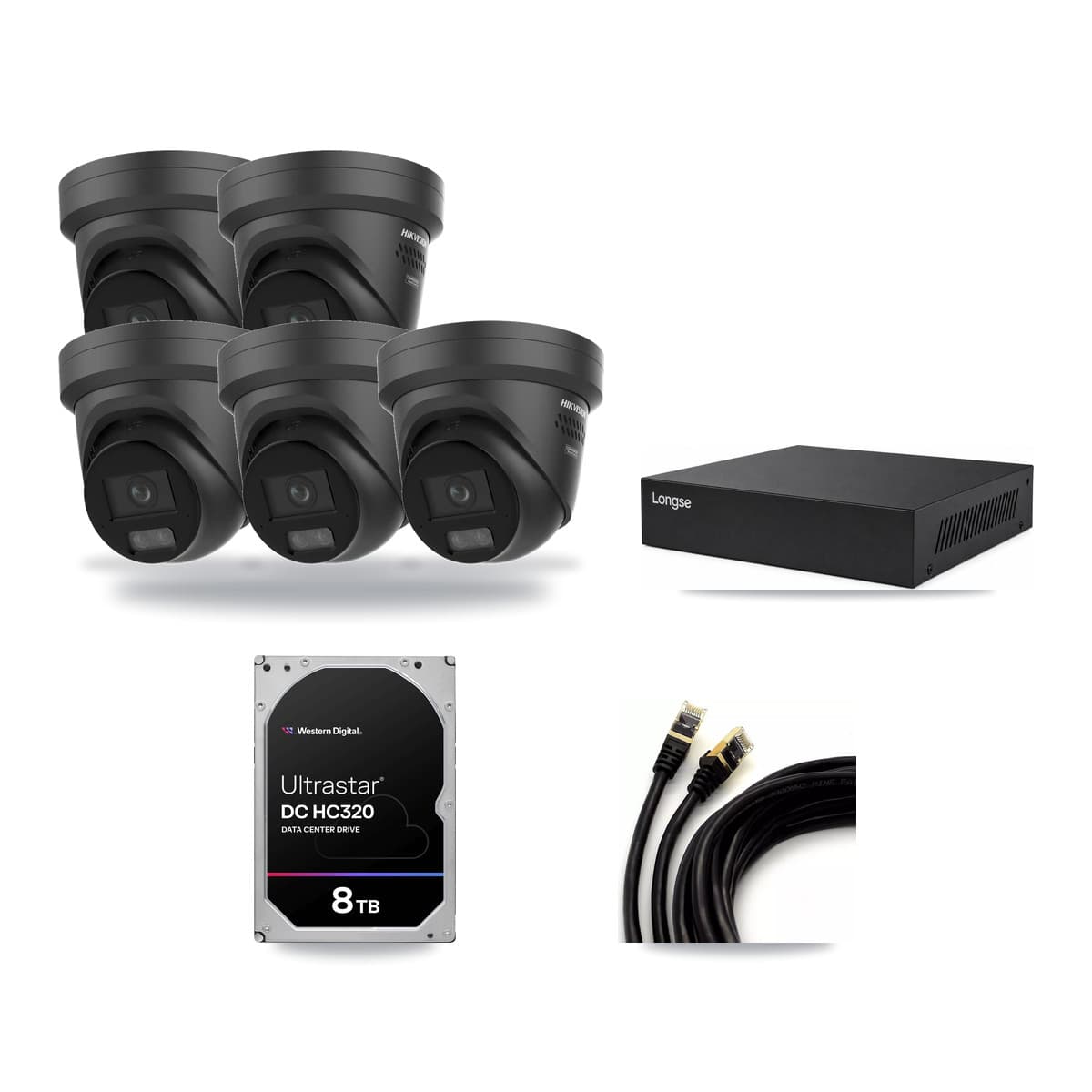 Hikvision & Longse 8-Channel 4K CCTV Kit — 5 Turret Cameras + 8TB Recording - Image 1