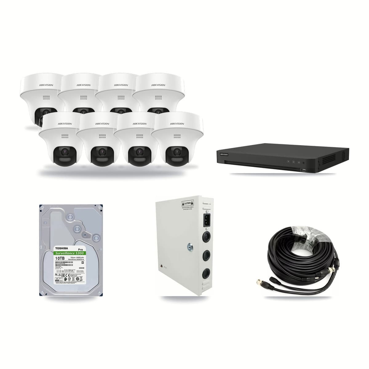 Hikvision 16-Channel 5MP CCTV Kit — 8 DS-2CE70K0T Turret Cameras + 10TB Recording - Image 1