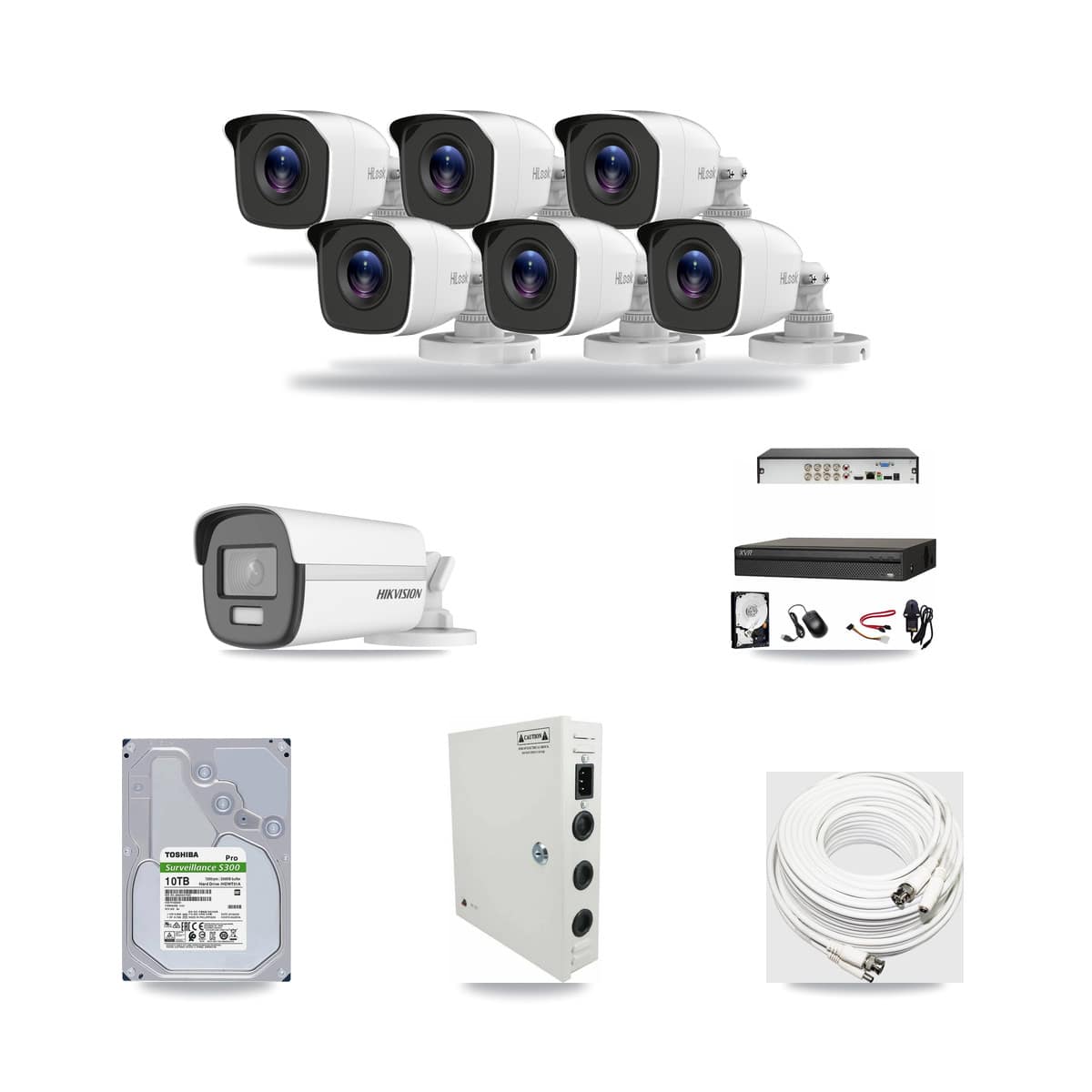 8-Channel 4MP – 4K CCTV Kit — 1 Hikvision 4K + 6 HiLook 4MP Bullet Cameras + 10TB Recording - Image 1