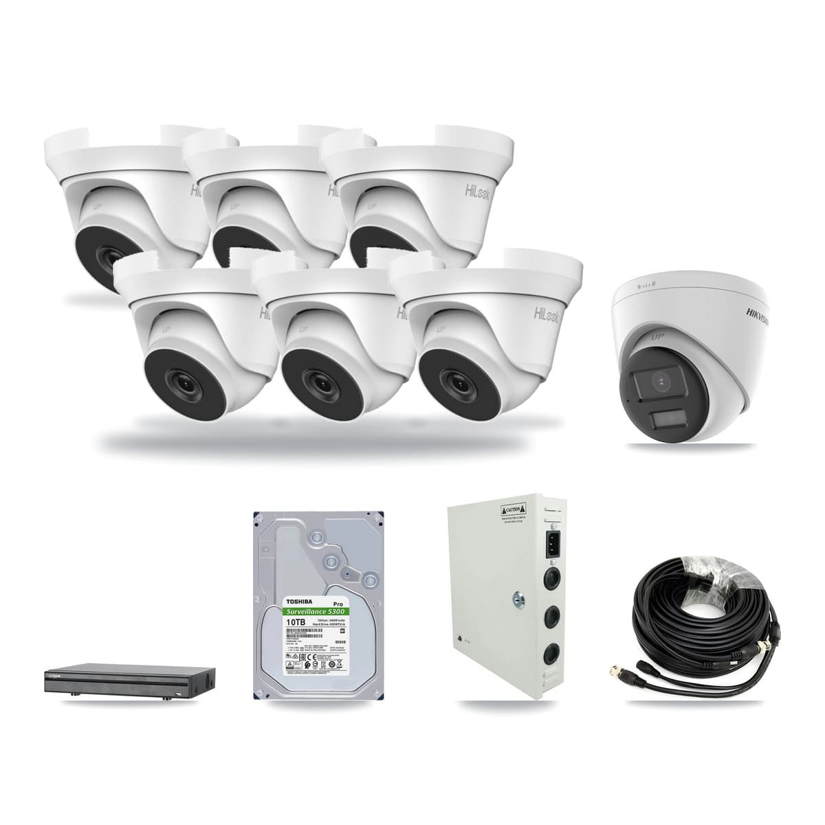 8-Channel 4MP – 4K CCTV Kit — 1 4K + 6 4MP Turret Cameras + 10TB Recording - Image 1