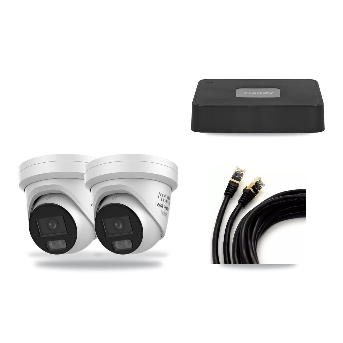 Tiandy 4-Channel 4MP CCTV Kit — 2 Turret Cameras + 3TB Recording - Image 1
