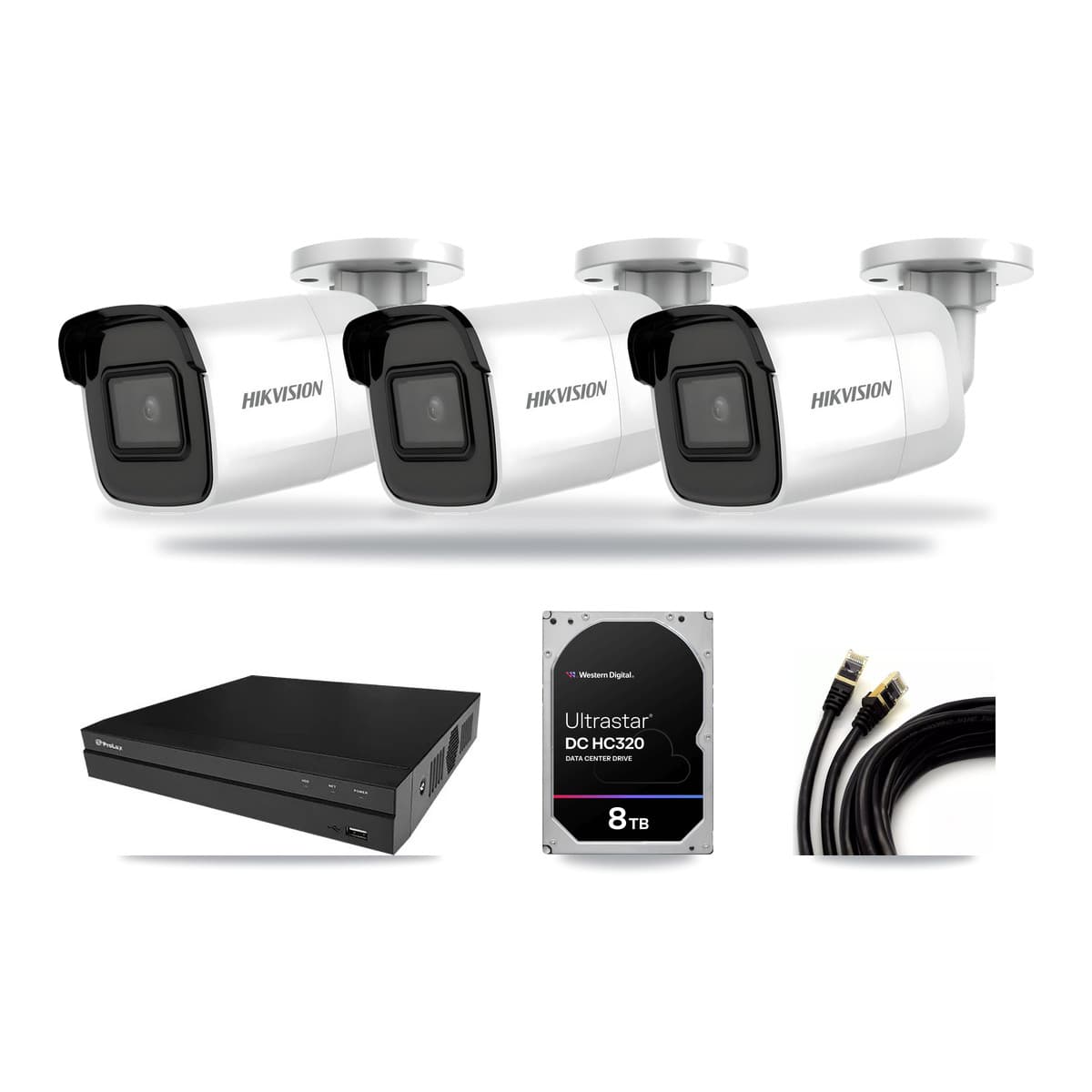 Hikvision & Prolux 8-Channel 4K CCTV Kit — 3 Bullet Cameras + 8TB Recording - Image 1