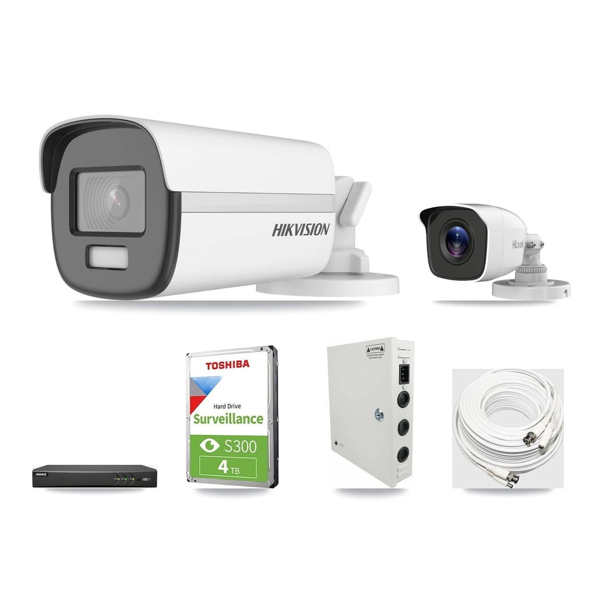 4-Channel 4MP – 4K CCTV Kit — 1 4K + 1 4MP Bullet Cameras + 4TB Recording (AN-DV4-8MP Recorder) - Image 1