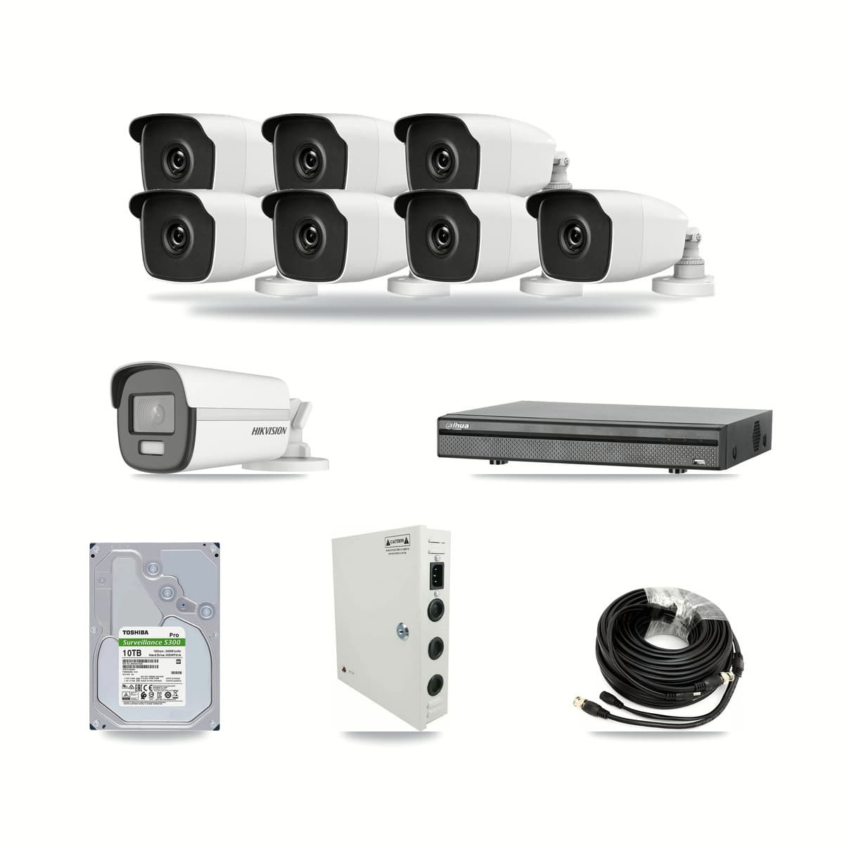 8-Channel 3MP – 4K CCTV Kit — 1 4K + 7 3MP Bullet Cameras + 10TB Recording - Image 1