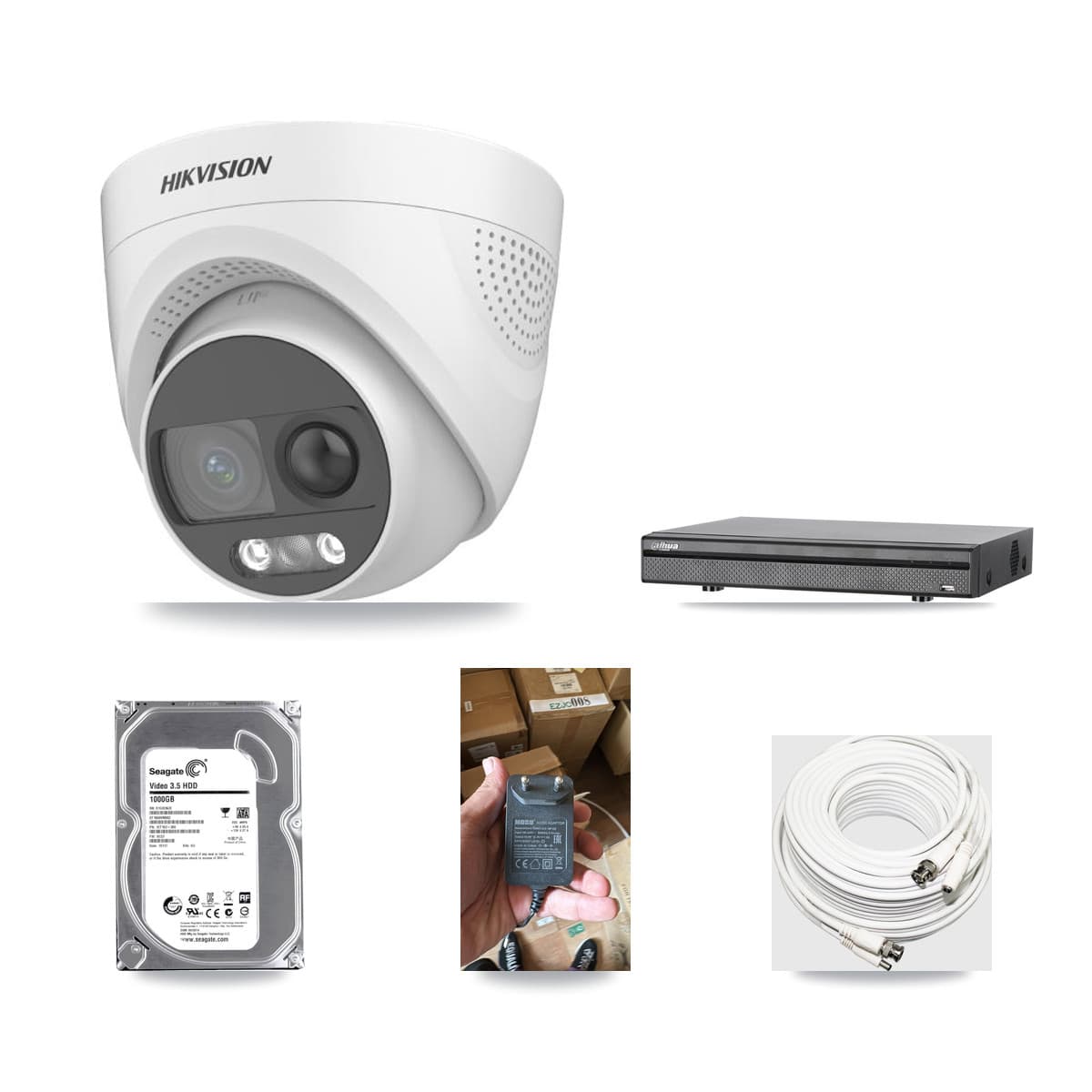 Hikvision & Dahua 8-Channel 5MP CCTV Kit — 1 DS-2CE72KF3T Turret Camera + 1TB Recording - Image 1