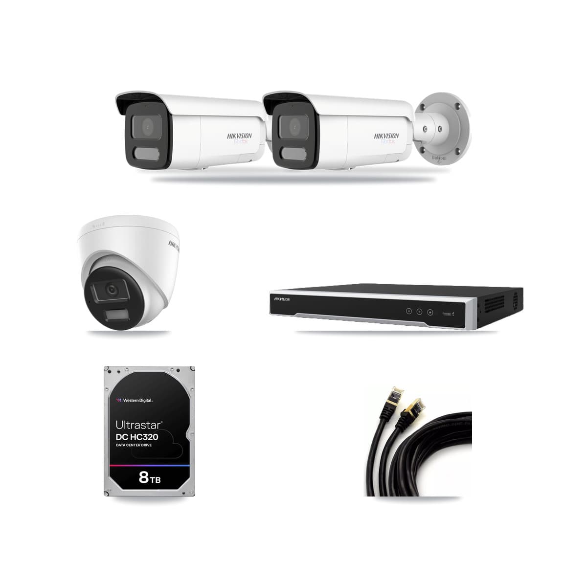 Hikvision 16-Channel 4K CCTV Kit — 1 Turret + 2 Bullet Cameras + 8TB Recording - Image 1