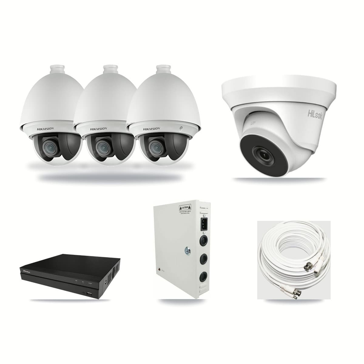 8-Channel 2MP – 4MP CCTV Kit — 3 2MP PTZ + 1 4MP Turret Cameras + 3TB Recording (PXD-5208AN Recorder) - Image 1