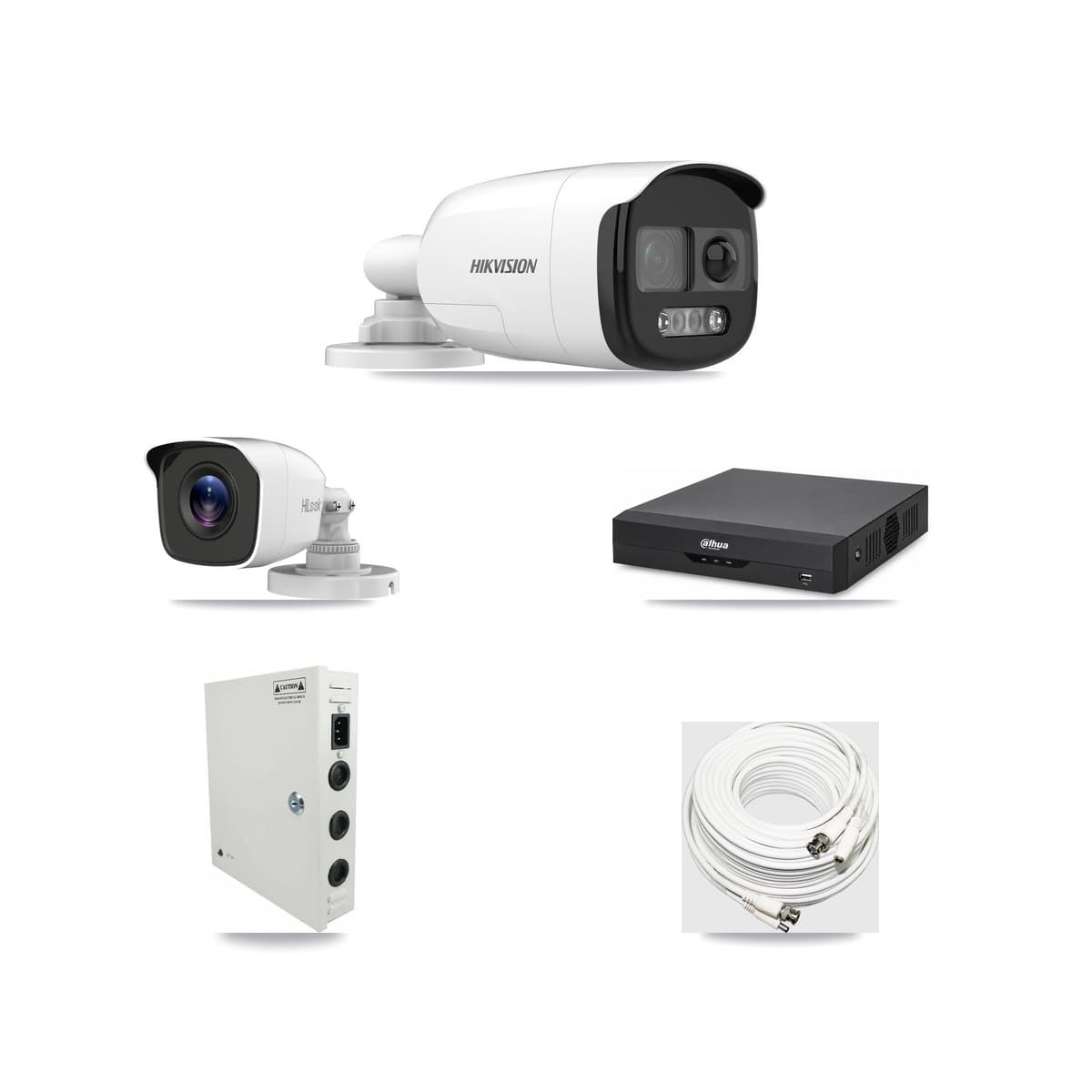 4-Channel 4MP – 5MP CCTV Kit — 1 5MP + 1 4MP Bullet Cameras + 3TB Recording (DH-XVR5104HS Recorder) - Image 1