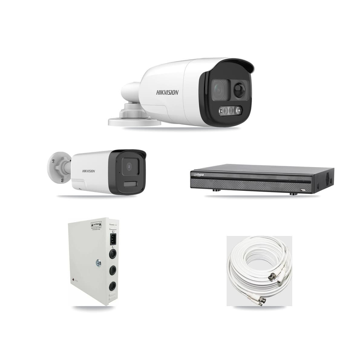 Hikvision & Dahua 8-Channel 5MP CCTV Kit — 1 DS-2CE12KF3T + 1 DS-2CE17K0T Bullet Cameras + 3TB Recording - Image 1