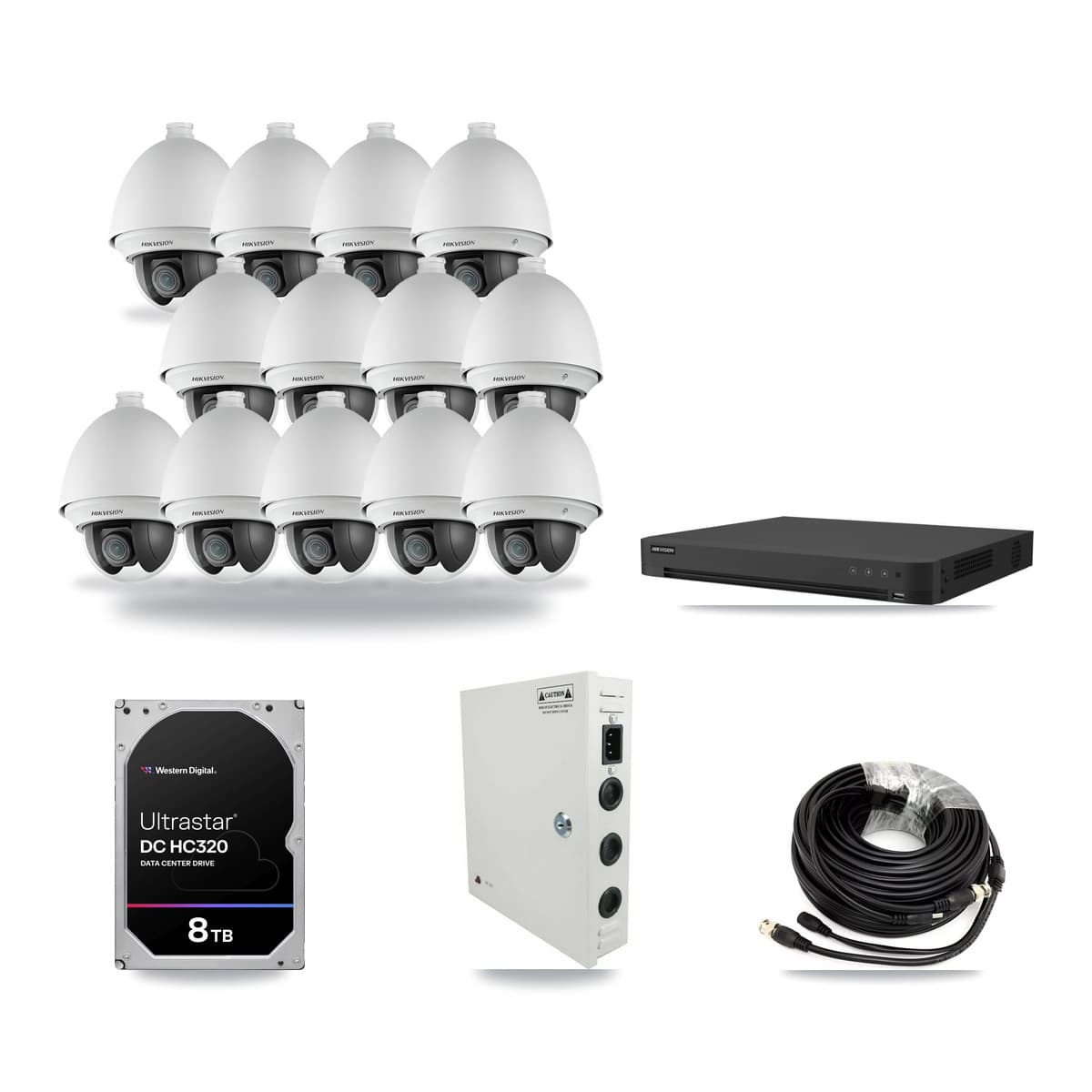Hikvision 32-Channel 2MP CCTV Kit — 13 PTZ Cameras + 8TB Recording - Image 1