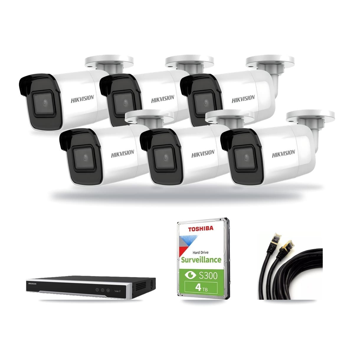 Hikvision 8-Channel 4K CCTV Kit — 6 DS-2CD2085G1 Bullet Cameras + 4TB Recording - Image 1