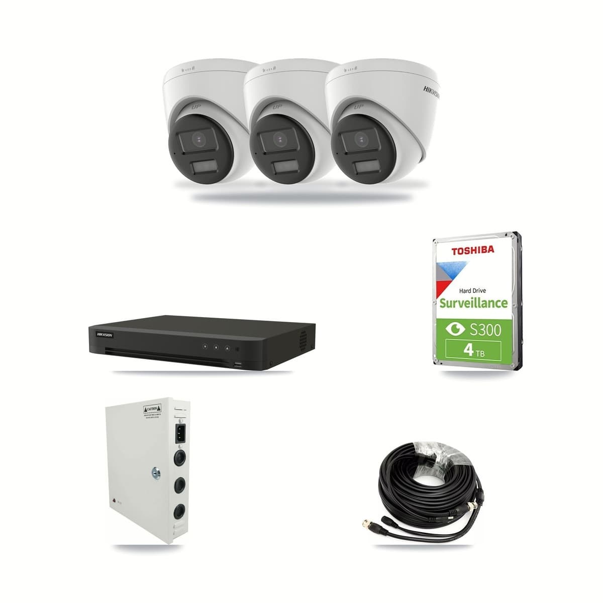 Hikvision 16-Channel 5MP CCTV Kit — 3 Turret Cameras + 4TB Recording - Image 1