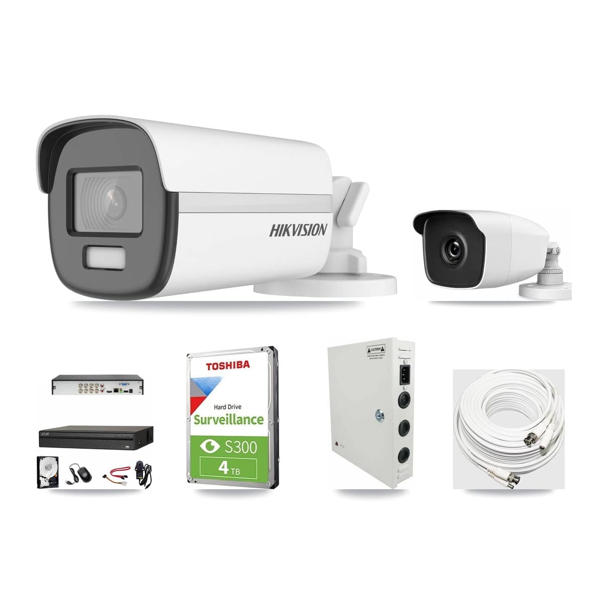 8-Channel 3MP – 4K CCTV Kit — 1 Hikvision 4K + 1 HiLook 3MP Bullet Cameras + 4TB Recording (XVR-3108AD Recorder) - Image 1