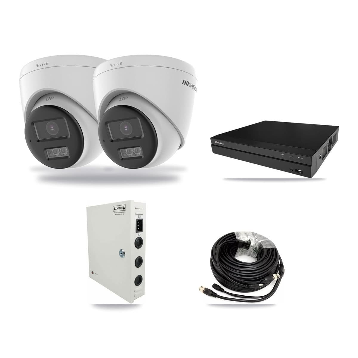 Hikvision & Prolux 8-Channel 5MP CCTV Kit — 2 DS-2CE78K0T Turret Cameras + 3TB Recording - Image 1