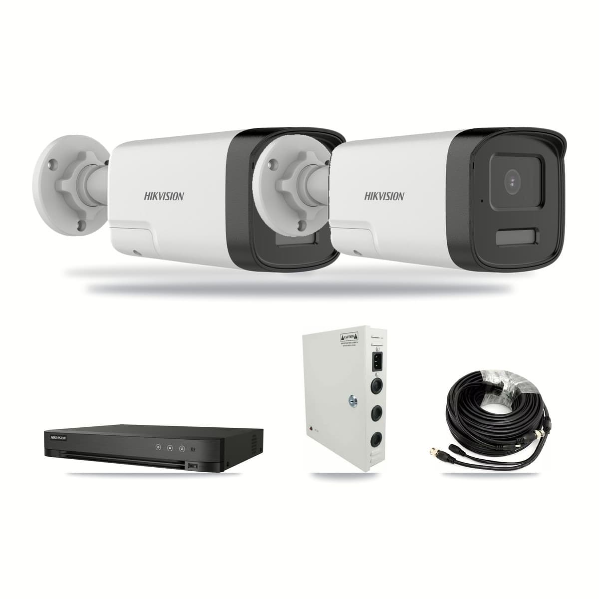 Hikvision 4-channel CCTV kit: 2 cameras (2× 5MP Bullet), 3TB hard drive